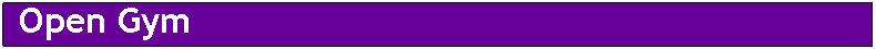 Text Box:  Open Gym
